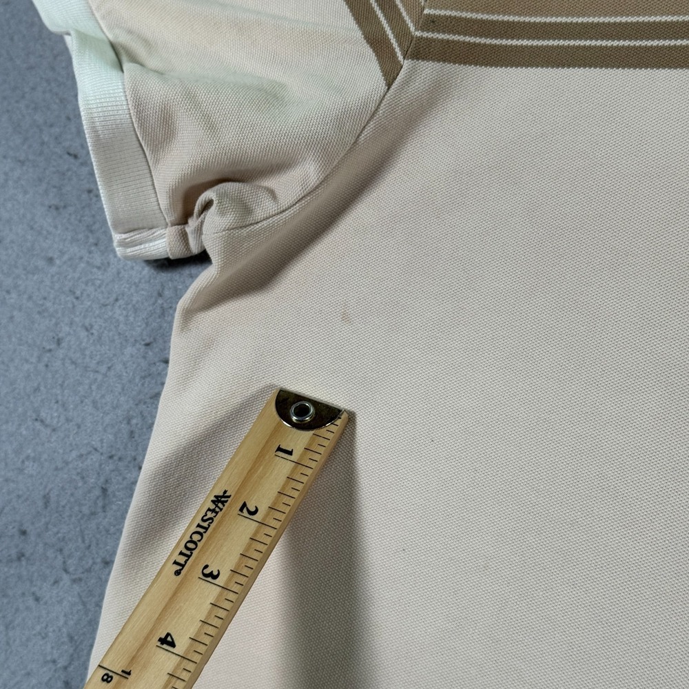 Banana Republic Fitted Polo‎ Shirt Mens XL Beige Stripe Comfort Classic Preppy - Picture 10 of 15
